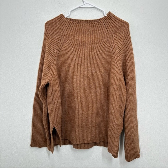 A New Day Target Brown Ribbed Mockneck Oversized Sweater Size XXL Casual - Picture 1 of 4